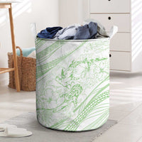 Sharks Couple Dreamy Polynesians Floral Sea Laundry Basket Emerald LT7 Emerald - Polynesian Pride