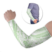 Sharks Couple Dreamy Polynesians Floral Sea Arm Sleeves Emerald LT7 Set of 2 Emerald - Polynesian Pride
