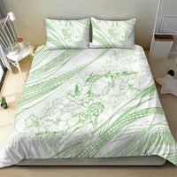 Sharks Couple Dreamy Polynesians Floral Sea Bedding Set Emerald - Polynesian Pride
