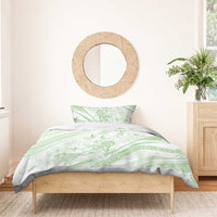 Sharks Couple Dreamy Polynesians Floral Sea Bedding Set Emerald - Polynesian Pride