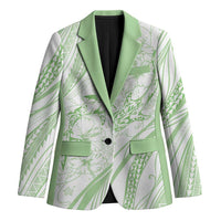 Sharks Couple Dreamy Polynesians Floral Sea Blazer Emerald - Polynesian Pride