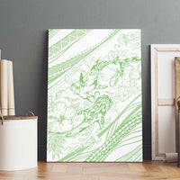 Sharks Couple Dreamy Polynesians Floral Sea Canvas Wall Art Emerald LT7 - Polynesian Pride