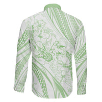 Sharks Couple Dreamy Polynesians Floral Sea Family Matching Mermaid Dress and Hawaiian Shirt Emerald - Polynesian Pride