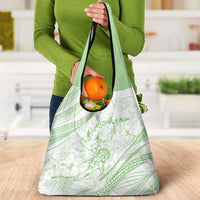 Sharks Couple Dreamy Polynesians Floral Sea Grocery Bag Emerald - Polynesian Pride