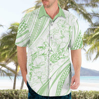 Sharks Couple Dreamy Polynesians Floral Sea Hawaiian Shirt Emerald LT7 - Polynesian Pride