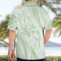 Sharks Couple Dreamy Polynesians Floral Sea Hawaiian Shirt Emerald LT7 - Polynesian Pride