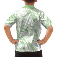 Sharks Couple Dreamy Polynesians Floral Sea Hawaiian Shirt Emerald LT7 - Polynesian Pride
