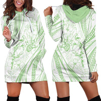 Sharks Couple Dreamy Polynesians Floral Sea Hoodie Dress Emerald - Polynesian Pride