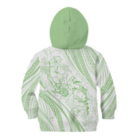 Sharks Couple Dreamy Polynesians Floral Sea Kid Hoodie Emerald - Polynesian Pride