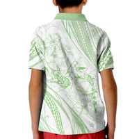 Sharks Couple Dreamy Polynesians Floral Sea Kid Polo Shirt Emerald LT7 - Polynesian Pride