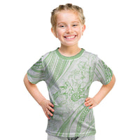 Sharks Couple Dreamy Polynesians Floral Sea Kid T Shirt Emerald LT7 Emerald - Polynesian Pride