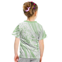 Sharks Couple Dreamy Polynesians Floral Sea Kid T Shirt Emerald LT7 - Polynesian Pride