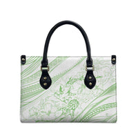 Sharks Couple Dreamy Polynesians Floral Sea Leather Bag Emerald - Polynesian Pride