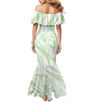 Sharks Couple Dreamy Polynesians Floral Sea Mermaid Dress Emerald LT7 - Polynesian Pride