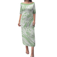 Sharks Couple Dreamy Polynesians Floral Sea Puletasi Emerald LT7 Long Dress Emerald - Polynesian Pride