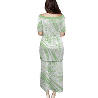 Sharks Couple Dreamy Polynesians Floral Sea Puletasi Emerald LT7 - Polynesian Pride
