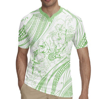 Sharks Couple Dreamy Polynesians Floral Sea Rugby Jersey Emerald LT7 - Polynesian Pride