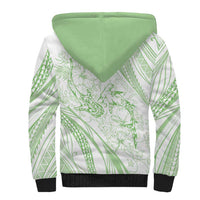 Sharks Couple Dreamy Polynesians Floral Sea Sherpa Hoodie Emerald - Polynesian Pride