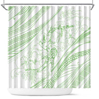 Sharks Couple Dreamy Polynesians Floral Sea Shower Curtain Emerald - Polynesian Pride
