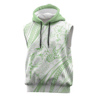 Sharks Couple Dreamy Polynesians Floral Sea Sleeveless Hoodie Emerald LT7 Emerald - Polynesian Pride