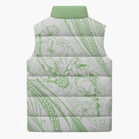 Sharks Couple Dreamy Polynesians Floral Sea Sleeveless Puffer Jacket Emerald LT7 - Polynesian Pride