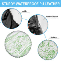 Sharks Couple Dreamy Polynesians Floral Sea Spare Tire Cover Emerald - Polynesian Pride