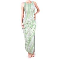 Sharks Couple Dreamy Polynesians Floral Sea Tank Maxi Dress Emerald LT7 Women Emerald - Polynesian Pride