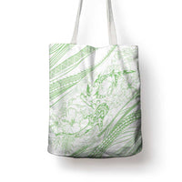 Sharks Couple Dreamy Polynesians Floral Sea Tote Bag Emerald - Polynesian Pride