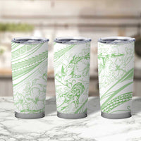 Sharks Couple Dreamy Polynesians Floral Sea Tumbler Cup Emerald - Polynesian Pride