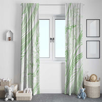 Sharks Couple Dreamy Polynesians Floral Sea Window Curtain Emerald - Polynesian Pride