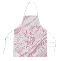 Sharks Couple Dreamy Polynesians Floral Sea Apron Pink - Polynesian Pride