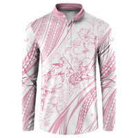 Sharks Couple Dreamy Polynesians Floral Sea Button Sweatshirt Pink - Polynesian Pride