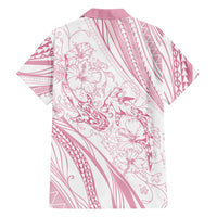 Sharks Couple Dreamy Polynesians Floral Sea Family Matching Mermaid Dress and Hawaiian Shirt Pink - Polynesian Pride