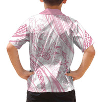 Sharks Couple Dreamy Polynesians Floral Sea Family Matching Off Shoulder Maxi Dress and Hawaiian Shirt Pink - Polynesian Pride