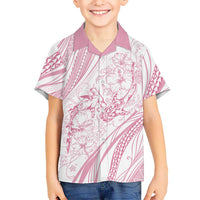 Sharks Couple Dreamy Polynesians Floral Sea Family Matching Off Shoulder Maxi Dress and Hawaiian Shirt Pink - Polynesian Pride