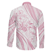 Sharks Couple Dreamy Polynesians Floral Sea Family Matching Summer Maxi Dress and Hawaiian Shirt Pink - Polynesian Pride