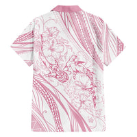 Sharks Couple Dreamy Polynesians Floral Sea Hawaiian Shirt Pink - Polynesian Pride