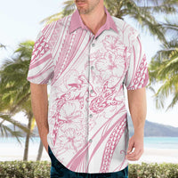Sharks Couple Dreamy Polynesians Floral Sea Hawaiian Shirt Pink LT7 - Polynesian Pride