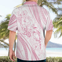 Sharks Couple Dreamy Polynesians Floral Sea Hawaiian Shirt Pink LT7 - Polynesian Pride