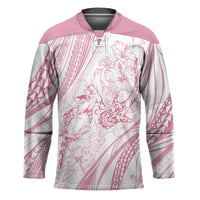 Sharks Couple Dreamy Polynesians Floral Sea Hockey Jersey Pink LT7 Unisex Pink - Polynesian Pride