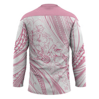 Sharks Couple Dreamy Polynesians Floral Sea Hockey Jersey Pink LT7 - Polynesian Pride