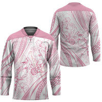 Sharks Couple Dreamy Polynesians Floral Sea Hockey Jersey Pink - Polynesian Pride