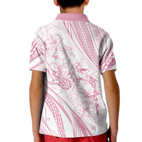 Sharks Couple Dreamy Polynesians Floral Sea Kid Polo Shirt Pink LT7 - Polynesian Pride