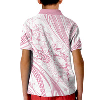 Sharks Couple Dreamy Polynesians Floral Sea Kid Polo Shirt Pink - Polynesian Pride