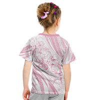 Sharks Couple Dreamy Polynesians Floral Sea Kid T Shirt Pink - Polynesian Pride