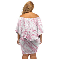 Sharks Couple Dreamy Polynesians Floral Sea Off Shoulder Short Dress Pink LT7 - Polynesian Pride