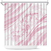 Sharks Couple Dreamy Polynesians Floral Sea Shower Curtain Pink - Polynesian Pride