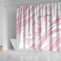 Sharks Couple Dreamy Polynesians Floral Sea Shower Curtain Pink - Polynesian Pride