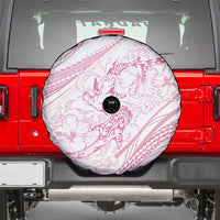 Sharks Couple Dreamy Polynesians Floral Sea Spare Tire Cover Pink - Polynesian Pride