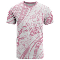 Sharks Couple Dreamy Polynesians Floral Sea T Shirt Pink LT7 Pink - Polynesian Pride